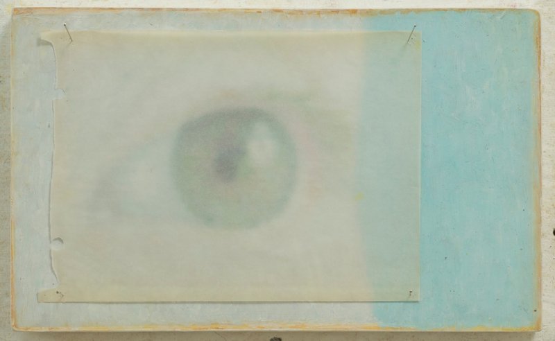 Eye, 2010, tecnica mista su legno, cm.17,5 x 28,5
