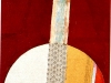 Racconto sul rosso, 1997, olio e collage su legno, cm 60x60