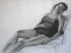 Dormiente, carboncino su carta, cm 50x70