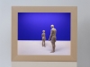Col nonno, 2013,tiglio, acrilico e led,  cm 55x65x15,5