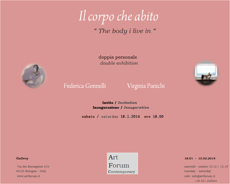 Invito mostra IL CORPO CHE ABITO - Invitation show THE BODY I LIVE IN